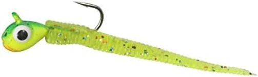 Northland Fishing Tackle Impulse Rigged Tungsten Bloodworm Jig for Ice Fishing Panfish, Tiger Beetle, 1/28 Oz #12 Hook, 5/Card