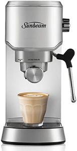 Sunbeam Compact Barista Espresso Machine | Small Manual Coffee Machine, 15-Bar Pump, Powerful Steam Wand, Café Style Features, Silver EMM2900SS