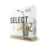 Rico Select Jazz Alto Sax Reeds, Filed, Strength 2 Strength Hard, 10-pack