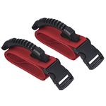 PATIKIL Carrying Strap with Handle, 2 Pack Adjustable Nylon Belt for Moving Lifting Boxes Grocery Luggage, Red