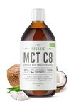 Organic C8 MCT Oil 1 Litre (Glass) - 99%+ Pure Cold Pressed C8 MCT - Premium Coconut Oil, Sustainably Sourced, Boosts Ketones 3X More Than Other MCTs by Alpha01