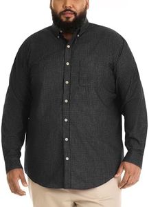 Van Heusen Wrinkle Free Poplin Long Sleeve Shirt, Black, X-Large