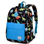 Dinosaur Backpack for Boys,VASCHY Kids Water Resistant Lightweight Backpack for Toddlers Daycare Preschool Blue