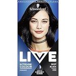 Schwarzkopf LIVE Intense Colour, Long Lasting Permanent Black Hair Dye, With Built-In Vibrancy Serum, Up To 100% Grey Coverage- Deep Black