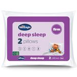 Silentnight Deep Sleep Firm Pillows 2 Pack - Support Side Sleeper Pillow with Fibre Core Firmer Comfortable Supportive Bed Pillow - For Neck and Shoulder Pain - Hypoallergenic - Pack of 2