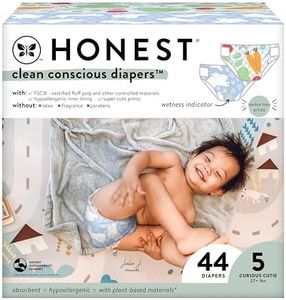 The Honest Company Clean Conscious Diapers | Plant-Based, Sustainable | Spring '24 Limited Edition Prints | Club Box, Size 5 (27+ lbs), 44 Count