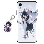 Compatible with iPhone XR Case Anime Design [with Shinobu Figure Keychain], Soft Silicone TPU Animation Cute Phone Case for iPhone XR