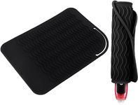 Silicone Heat-Resistant Mat and Protective Cover Case for Hair Straighteners