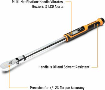 GearWrench 1/2" Flex Head Electronic Torque Wrench, 25-250 ft/lbs