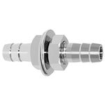 Beduan 1/4'' ID Hose Bulkhead Barbed Hex Union Stainless Steel Straight Adapter Fitting Water Fuel Air