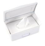 Ubbi Baby Nappy Wipes Dispenser | Baby Nappy Wipes Case, Baby Wipes Holder with Weighted Plate, Keeps Wipes Fresh and Non-Slip Rubber Feet, White