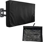 Outdoor Waterproof TV Cover with Clear Front Flap 50-52" Universal Weatherproof Dustproof Black Double Decker Flat Screen Cover with Remote Control Pocket Patio Television Protector for Outside LCD LED Plasma TV Set (50-52", Transparent)