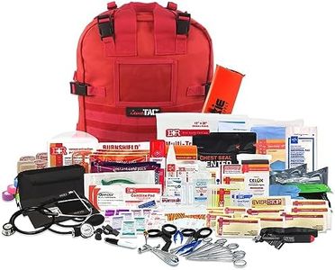 MediTac Filled Deluxe Special Ops Tactical Field Medical Stomp Kit Feat. Tourniquet, Chest Seals, Bleeding Control, Bandages, Shears, Gauze Pads and Rolls and Equipment - Red