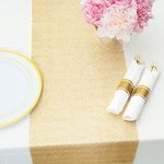 PapaKit Sparkle Glitter Gold Striped Semi-Transparent Table Runner, 2 Pack, for Holidays, Wedding Decoration, Parties and Everyday Décor 11"x84"