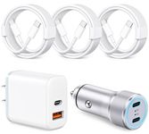 GGFim for 40W i Phone 16 15 Car Charger Fast Charging, 20W Dual Port USB C Wall Charger Block + 3 X 6FT USB C to C Cable Compatible for iPhone 16/16Plus/16 Pro/16 Pro Max/15 Pro Max, iPad, Pixel