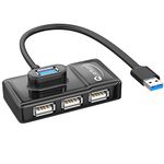 Quantum 4 Port USB Hub (1 Port 3.0 & 3 Port 2.0) with High Speed Data Transfer, Plug Play Usage, Compatible with Laptop, PC and Other USB-A Devices, QHM7532 (Black)