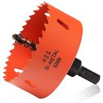 82mm Hole Saw Drill Bit for Wood and Metal, Bi-Metal Circular Hole Cutter with 11mm Hexagon Shank Arbour, for cutting Cast Iron, Aluminium, Plywood, Acrylic, PVC/UPVC