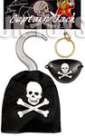 Pirate Hook, Eye Patch, Earing Kids Costume Accessory Pack