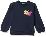 United Colors of Benetton Girls Sweatshirts Regular Fit,Long Sleeve with Round Neck,Febric Use Cotton Poly DEEP Navy