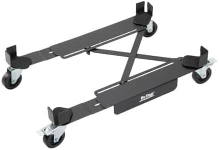 On-Stage AG5000 Amp Glider (Installation-Free Casters for Amplifiers, Rolling-Cart Attachment, Attachable Dolly, Amp Roller, Adjustable Length and Width, Solid Wheels, Heavy-Duty Steel, Black)