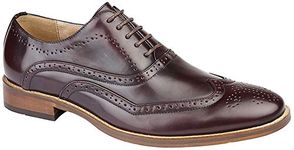 Goor Mens 5 Eye Wing Capped Oxford Brogues (8 UK) (Oxblood)