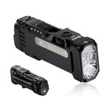 WUBEN X4 EDC Flat Flashlight with RGB Light, 1500 Lumens Mini Flashlight with Tactical Switch and Magnetic, IP68 Portable Pocket Clip USB C Flash Light for Camping, Checking, Emergencies