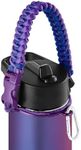 IRON °FLASK Paracord Handle - Fits Wide Mouth Water Bottles - Durable Carrier, Secure Accessories, Survival Strap Cord, Safety Ring, and Carabiner - Seven Core Paracord Bracelet