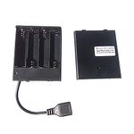 Black USB Female Socket 4 AA Battery Case Box Holder Output 4.8 Volt Or 6 Volt With On Off Switch