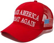 Lotsduoler Trump Hat Trump 2024 Hat Trump Merchandise MAGA Hat Make America Great Again with USA Flag Baseball Cap, Mesh Red, One Size