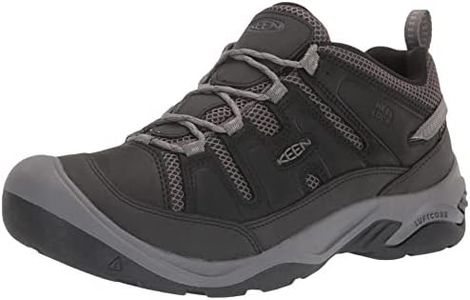 KEEN Men's Circadia Vent Low Height Breathable Hiking Shoes, Black/Steel Grey, 9.5