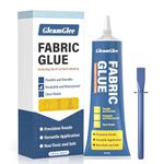 50ml Fabric Glue, Extra Strong Permanent Fabric Adhesive for Clothes Repairs, Leather, Crafts, Upholstery, Material, Textile, Felt and Badges - Clear