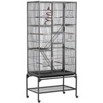 Yaheetech 3 Tiers Budgies Cage Extra Large Parrot Cage Bird Cage for Lovebirds/Conures/Parakeets/Cockatiels Small Animal Cage with Ladder Perch Stand Wheels