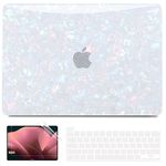 Anban Compatible with MacBook Pro 13 inch Case M2 2024 2023 2022, 2021-2016 M1 A2338 A2251 A2289 A2159 A1989 A1706 A1708, Glitter Pearl Luster Hard Shell Case + Keyboard Cover + Screen Protector