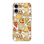 FancyCase Compatible with iPhone 16 Case (6.1inch)-Cute Pizza Design Funny Cartoon Food Pattern Flexible TPU Protective Clear Case (Pizza)