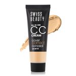 Swiss Beauty All-In-One Lightweight CC Cream with SPF 30 | Cover, Correct and Conceal | For Natural, Medium coverage | Shade- Fair Natural, 25g |