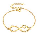 U7 Charm Bracelets for Womens Foot Jewellery Infinity Personalised Gold Anklet