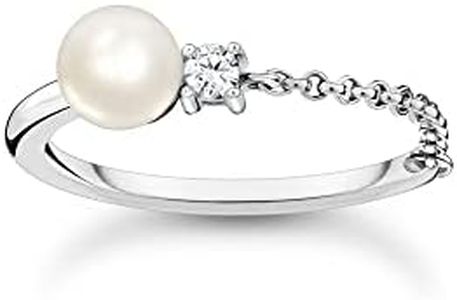 Thomas Sabo Anillo Perla con Piedra Plata de Ley 925 TR2369-167-14-54
