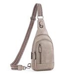 CLUCI Sling Bag for Women Men Leather Fanny Packs for Women Crossbody Small Sling Backpack Chest Bag for Travel Hiking