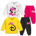 Kuchipoo Baby Girl Regular Fit Cotton T-Shirts and Pyjamas Set (© Disney-PSUT-103, 3-4 Years, Multi-Colored)