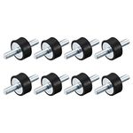 uxcell M6x18mm Rubber Mounts, 8pcs Anti Vibration Isolator Studs Shock Absorber Male for Air Compressors, Garage Motor, Diesel Engines, 20x15mm
