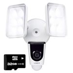 Lorex 1080p Wired Floodlight Camera – 32GB Outdoor Home Security Camera with IR Night Vision, Person Detection, and Flood Light - Exterior Surveillance Camera (White)