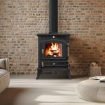 NRG Cast Iron Multifuel Stoves Eco Design Woodburning Fireplace - 7KW