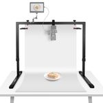 NEEWER Overhead Camera Mount Rig for Top Down Shots, Heavy Duty Steel Tabletop Mount Stand Multi Device Platform for Flat Lay Photography Lighting Cooking Drawing Crafts, For Desks≥3.3'/1m Long, ST100