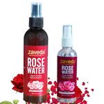 ZAVEDA Rose Water mist Spray 200ml and 100ml Travel size Rose water mist spray, organic Rose water, face toner, Skin Toner | Steam Distilled Gulab Jal Rosewater - Chemical Free - Gulabjal