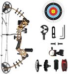 WUXLISTY Youth Compound Bow Set 15-45 Lbs for Teens and Beginner, Package with Archery Hunting Equipment, 3 Pin Sight, Max Speed 320fps, Adjustable, Right Hand, Snake Camo