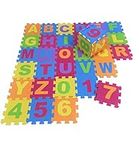 Kids Play Mat 36 Pieces Floor Puzzle Interlocking Tiles for Toddler Children Numbers Alphabet Colorful Interlock flooring - 87cm x 87cm