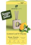 Enviroscent Non-Toxic Air Freshener for Home (Lemon Leaf & Thyme) Essential Oil Diffuser | Air Freshener + Room Freshener | Home Fragrance Last Over 30 Days | 1 Mango Wood Stand & 1 Scent Stix Refill