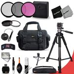 Essential 19 Piece Accessory Kit for Nikon D810A, D5500, D3300, D3200, D3100, D5300, D5200, D5100, D810, D800, D610, D600, D750, D7100, D7000, D3S, D3X, D3, D4S, D4 DSLR Cameras Includes a Full Size Pro 72 Inch Tripod + Large Well Padded Case + 58mm 3 Piece Filter Set + 1 UV Protection Filter + Universal Card Reader + Mini Table Tripod + Memory Case Holder + Screen Protectors + Mini Blower + Cleaning Pen + Lens Cap Holder + Deluxe Cleaning Kit + Ultra Fine HeroFiber Cleaning Cloth