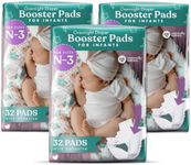 Naturally Nature Diaper Booster Pads Stop Nighttime Leaks, Adhesive Diaper Liners for Baby Overnight Diapers - Size N-3 Girls, 96-Pack - Disposable Diaper Pads for Heavy Wetters and Active Sleepers