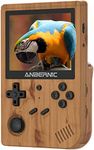 Cawevon RG351V Handheld Game Console, 3.5 Inch IPS Screen Portable Game Console 2521 Gaming, Plug and Play Video Game Supports Double TF Extend 256GB (Wood 64G)